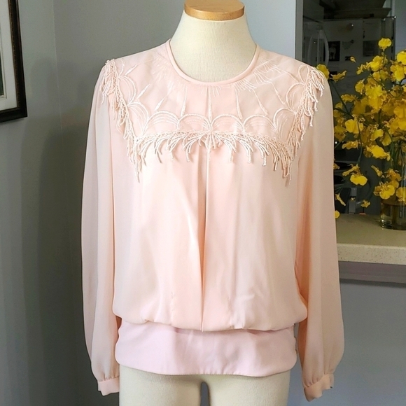 Liz Robers, vintage blouse. Size 12. Long sleeves, chiffon, lovely pearl buttons - Picture 1 of 12